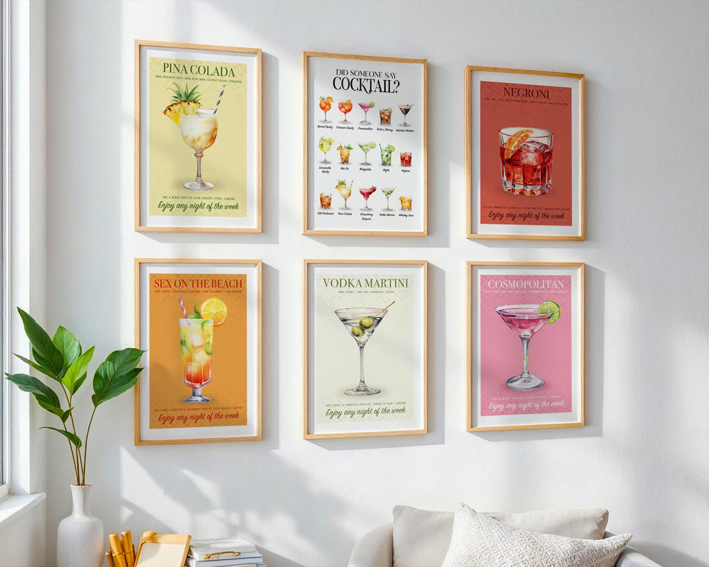 Cocktail Bar Print, Signature Cocktail Poster For A Kitchen Gallery Wall, Garden Bar Decor, Cocktail Gifts For Women, Outdoor Kitchen Decor