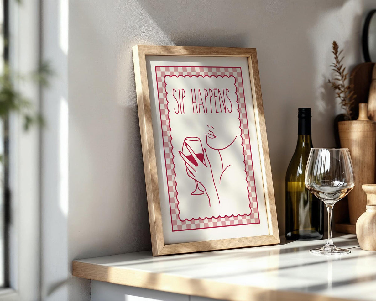 Funny Wine Wall Art, Custom Wine Print, Kitchen Bar Decor, Typography Wall Art, Maximalist Alcohol Kitchen Decor, Bar Cart Poster