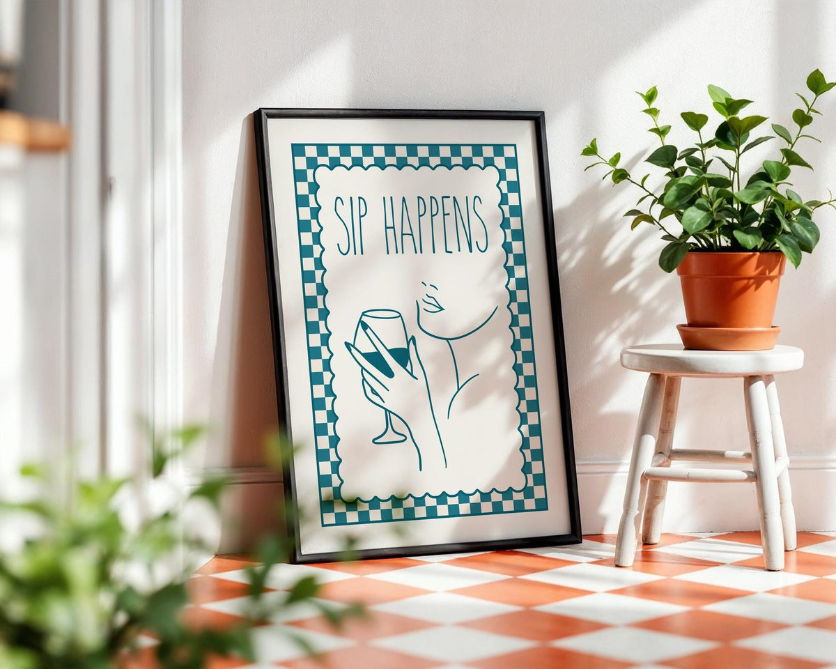 Funny Wine Wall Art, Custom Wine Print, Kitchen Bar Decor, Typography Wall Art, Maximalist Alcohol Kitchen Decor, Bar Cart Poster