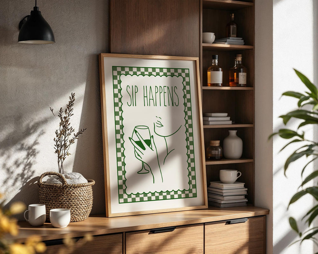 Funny Wine Wall Art, Custom Wine Print, Kitchen Bar Decor, Typography Wall Art, Maximalist Alcohol Kitchen Decor, Bar Cart Poster