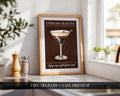 Espresso Martini Cocktail Print: Cocktail Recipe Poster, Martini Wall Decor, Cocktail Prints For Kitchen, Home Bar Poster, Cocktail Wall Art