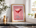 Strawberry Daiquiri Print, Strawberry Wall Art For Kitchen, Cocktail Recipe Poster, Strawberry Home Decor, Cocktail Gifts For Her
