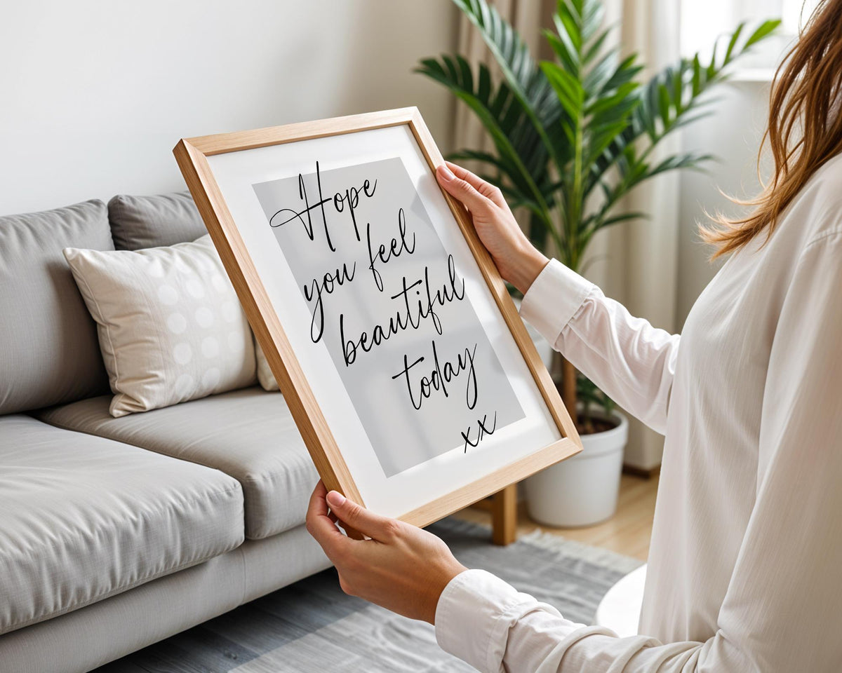 Beautiful Today Poster, Positive Quote Wall Art Print, Self Love Poster, Handwritten Quote Poster, Uplifting Typography Wall Art