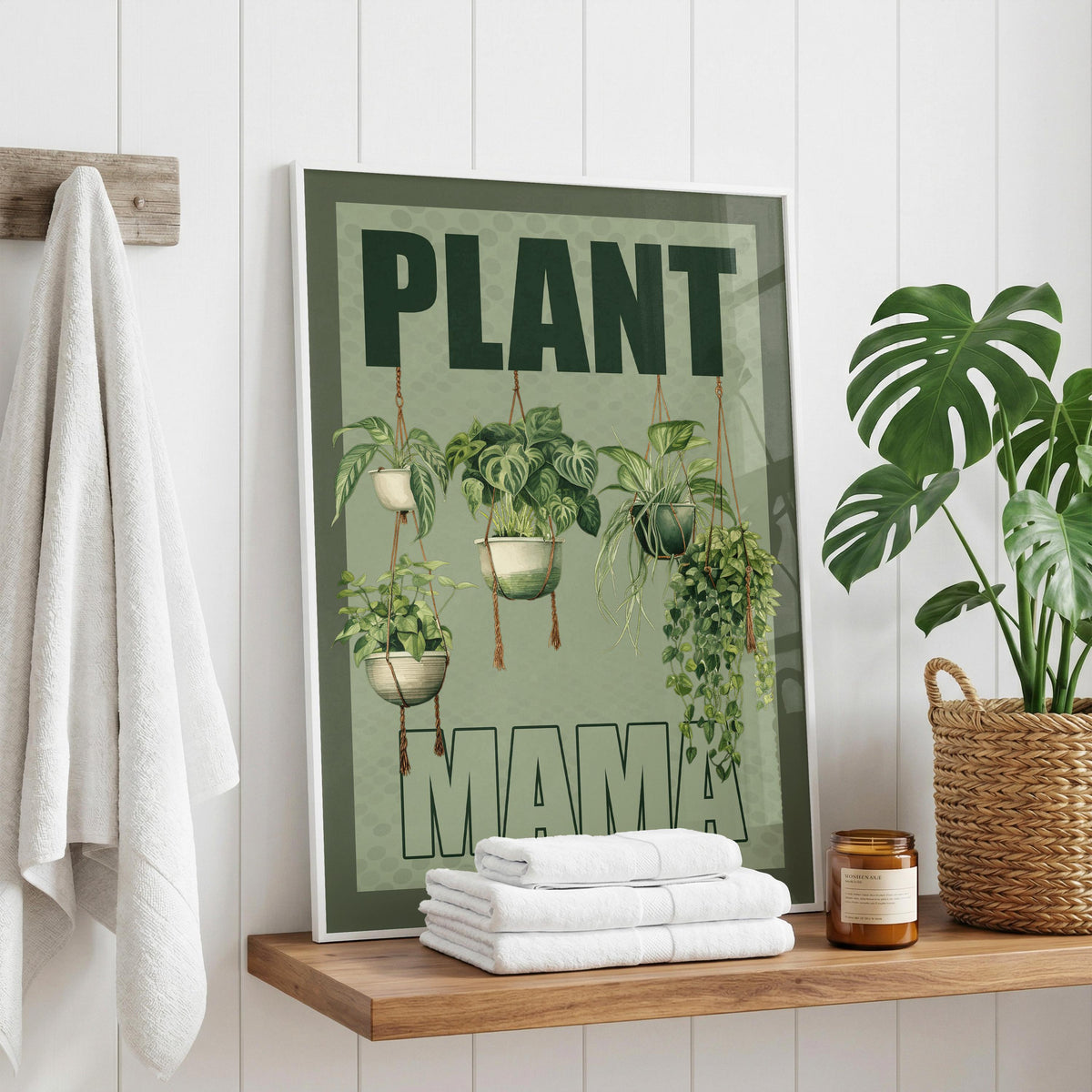 Plant Mama Print: Watercolour Plants, Kitchen Gallery Wall Art, Gardening Poster, Gift For A Plant Loving Mum, Green Fingers Gift