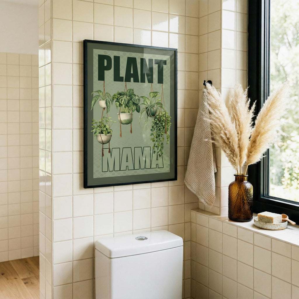 Plant Mama Print: Watercolour Plants, Kitchen Gallery Wall Art, Gardening Poster, Gift For A Plant Loving Mum, Green Fingers Gift
