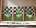 House Plant Wall Art Print Bundle, Set of 3 Botanical Prints, Green Boho Maximalist Plant Wall Decor Poster, Gift for Plant Collector