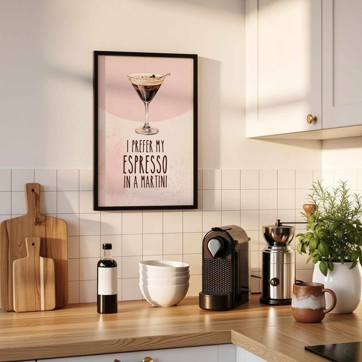 Espresso Martini Print, Funny Cocktail Prints, Pink and Gold Decor, Fun Cocktail Print, Pink Wall Art Quote, Martini Poster Printed
