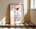 Espresso Martini Print, Funny Cocktail Prints, Pink and Gold Decor, Fun Cocktail Print, Pink Wall Art Quote, Martini Poster Printed