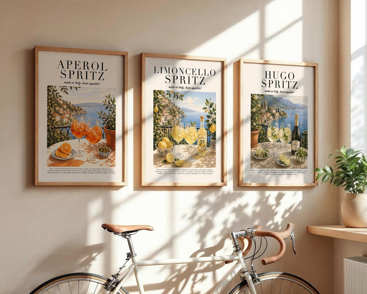 Italian Drinks Poster Set,  Aperitivo Prints, Italy Travel Prints, Coffee Wall Art, Mediterranean decor, Cocktail Prints, Italian Gift A4 A3