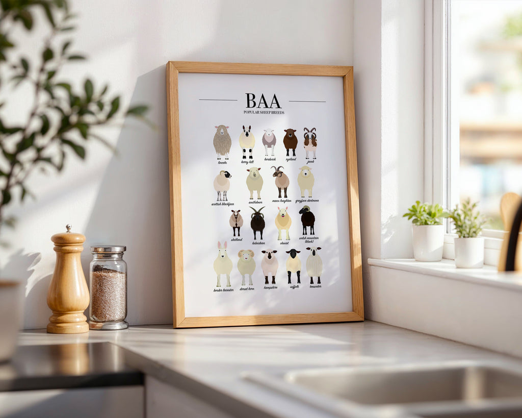 Sheep Breeds Animal Print (A3, A4, A5, 5x7, 4x6)